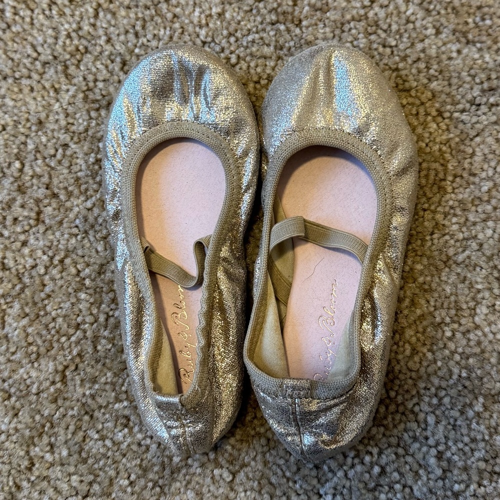 Ruby & Bloom Gold Glitter Ballet Flats - Toddler 8